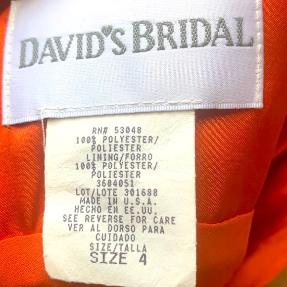 *David’s Bridal Burnt Orange Tea Length Dress Size 4 - Picture 11 of 12